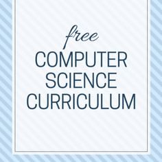 the text free computer science curioum on a blue and white background with diagonal stripes