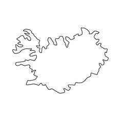 a black and white map of the country of iceland with all its borders outlined on it