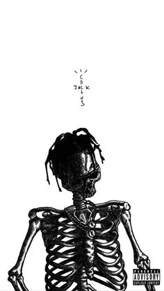 a drawing of a skeleton sitting in front of a white background with the words, i love