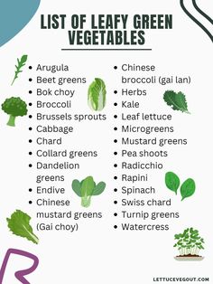 list of leafy green vegetables