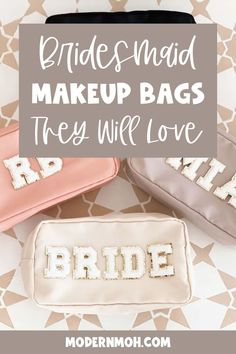 Looking for bridesmaid makeup bags that are both thoughtful and practical? These 12 bridesmaid makeup bag gift ideas help your squad secure their essentials throughout the wedding day. With options for customization and unique designs, these makeup bags for bridesmaids suit every style. Check out the complete list to find the perfect gift! | Bridal Party Gifts Makeup Bag Gift Ideas, Bridesmaid Suits, Bag Gift Ideas