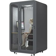 Transform your office experience with the Solo Sound Booth  an Easy-assembly, portable sanctuary designed for privacy in open office environments. Equipped with a desk, quiet fans, power outlets, and LED lighting, this standalone booth offers the perfect retreat for calls, video conferences, or focused work. Size: 53.15" x 45.28" x 90.55".  Color: Black. Sound Booth, Home Recording Studio Setup, Recording Studio Setup, Saving Methods, Money Saving Methods, Office Pods, Home Recording Studio, Mobile Office, Office Cubicle