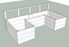 a drawing of an office desk with drawers