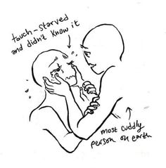 a drawing of an alien holding a woman's face with the caption, touch - started and didn't know it