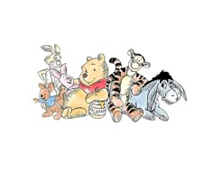 winnie the pooh, tigger, eeo, piglet and other cartoon characters