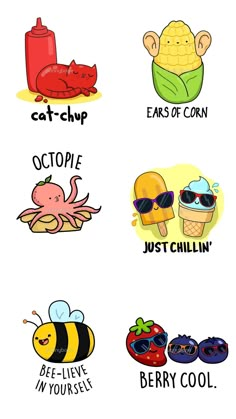 the different types of cartoon characters are shown