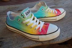 Rainbow Lights Colorful Converse, Rainbow Converse, Studded Converse, Cool Converse, Ty Dye, Nike Lunar Force, All Star Shoes, All Stars Converse, Roshe Run