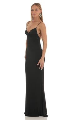 Lace Open Back Maxi Dress in Black | LUCY IN THE SKY Prom Dresses Simple, Open Back Maxi Dress, Low Back Dresses, Black Dress Formal, Black Prom Dress, Prom Dress Inspiration, Backless Prom Dresses, Black Prom, Pretty Prom Dresses