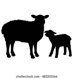 two sheep standing next to each other on a white background with the words, mother and child written below