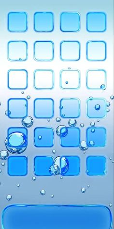 blue water bubbles and squares are shown in this image, as well as the bottom half of