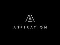 a black and white logo with the word aspiraton on it's left side