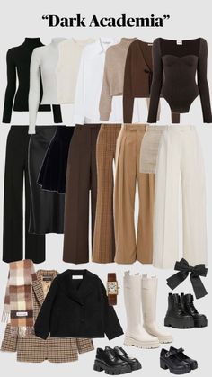 Dark Academia Capsule Wardrobe, Capsule Wardrobe Casual, Dark Academia Outfit, Dark Academy, Fashion Capsule Wardrobe, Clothes And Shoes, Outfits 2023