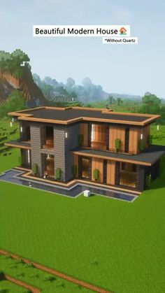 an image of a modern house in minecraft