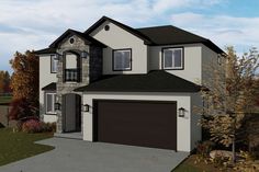 this is an artist's rendering of a two story house