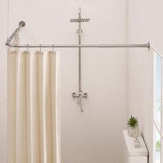 Made from heavy-duty 304 stainless steel, this corner shower rod features a 0.039" (1.0mm) thick inner rod and a 0.032" (0.8mm) thick outer rod, making it 60% thicker than standard options. It's rust-resistant, corrosion-proof, and easy to clean. OLHAV Finish: Brushed Nickel | OLHAV 39"-69"x 55"-85"Adjustable L Shaped Shower Rod, Corner Shower Curtain Rod grayStainless Steel in Brushed Nickel | 1" W | Wayfair | Organization Curved Curtain Rod, Corner Shower Curtain, Corner Shower Curtain Rod, Curved Curtain, Curved Curtain Rods, Corner Curtain Rod, Curved Shower Rod, Corner Curtains, Curtain Rod Hooks