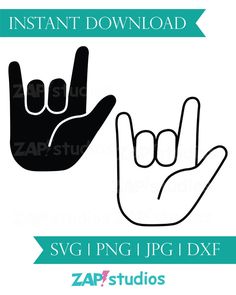 an image of two hand gestures with the words instant printable on it and in front of