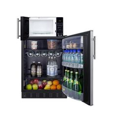 an open refrigerator filled with lots of food and drinks