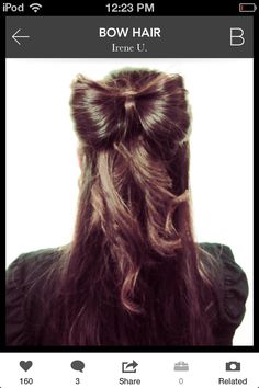 Bow- people told me its easy, don't take my word, go and try it! Look up bow hairstyle on YouTube Going Bald, Bow Hairstyle, Bow Hair, Gorgeous Hair, Cut And Color, Lady Gaga, Up Styles, Hair Trends, Cute Hairstyles