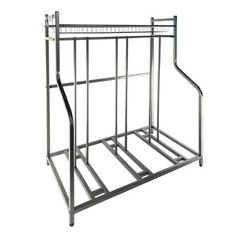 a metal rack that is on top of a white background with no people around it