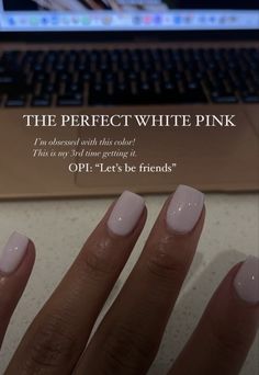 Milky Nails, Amazing Nails, Work Nails, I'm Bored, Pink Nail, Neutral Nails, Dipped Nails, Square Acrylic Nails, Opi Nails