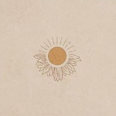 a drawing of a sunflower on a beige background