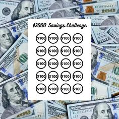 money is shown with the words $ 200 savings challenge on it