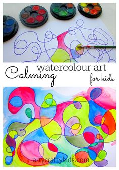 an art project for kids with watercolors and paint