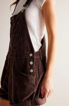 A shortened, textured version of our favorite Ziggy Overalls! Fit: Classic bib-and-brace silhouette with relaxed fitFeatures: Functional bib pocket, rolled hemlines, side button closures, adjustable brace straps, ultra-soft corduroy fabricationWhy We <3 It: So timeless and effortless to style, you’ll be reaching for these shortalls from season to season. Machine Wash Cold Measurements for size small Inseam: 5.5 in Waist: 34 in Hips: 43 in Rise: 11.75 in Contents 100% Cotton Ziggy Overalls, Corduroy Jumpsuit, Denim Maxi Skirt, Barnwood, Bottom Clothes, Boho Outfits, Long Tops, Short Tops, Jumpsuit Dress