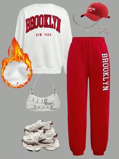 2pcs Teens Girls' Casual Solid Color Letter Printed Hoodie And Sweatpants Set Red and White     Letter  Slight Stretch  Teen Girls Clothing, size features are:Bust: ,Length: ,Sleeve Length: Cheap Red Casual Sweatpants, Red Hoodie And Sweatpants, Diffrent Aesthics Clothing, Red Sporty Sweatpants For Sports, Sporty Red Hoodie With Letter Print, Red Sports Sweatpants With Pockets, Hoodie And Sweatpants Set, Sweatshirt And Sweatpants Set, Colorful Street Style