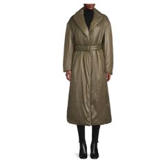 Calvin Klein Is A Lifestyle Brand With Iconic Fits That Bring Versatility To Any Wardrobe. Made Of Water-Resistant Material For A Hint Of The Unexpected, This Voluminous Trench Has A Belt To Define The Billowy Yet Beautiful Silhouette. Notch Lapels Long Sleeves Open Front Detachable Belt Two Side Slip Pockets Lined Nylon Fill: Polyester Machine Wash Imported Size & Fit About 46" From Shoulder To Hem Model Shown Is 5’10” (177cm) Wearing Us Size Small Puffer Trench Coat, Belted Wrap Coat, Calvin Klein Store, Vintage Calvin Klein, Packable Jacket, Preppy Look, Long Blazer, Trench Coats Women, Calvin Klein Woman