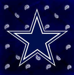 the nfl logo is shown on a blue background with white stars and paisleys around it