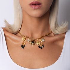 The Dorothy Necklace is a standout choker-style piece, showcasing original charms and chains from the 60s to 90s. It sits flush against the neck, blending delicate and bold elements to make a powerful statement. With its unique charm and sophistication, this necklace is a true emblem of vintage originality. * 18ct gold-plated necklace * 48cm length * Open bolt fastening   * Hand made in UK * Avoid contact with make-up and chemical cleaning products * Plating and lengths may vary as all products Choker Style, Gold Plated Necklace, Unique Charms, Pendant Necklaces, Favorite Jewelry, Necklace Etsy, Jewelry Necklace Pendant, Gold Plate, Jewelry Necklaces