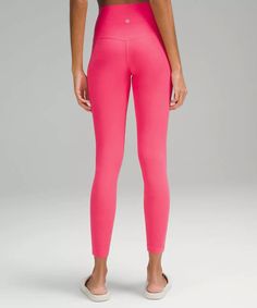 28" length is intended to sit at ankle Neon Rose, Low Impact Workout, Lululemon Align, High Rise Pants, Lululemon Leggings, Leggings Shop, Tight Leggings, Neon Pink, Long Tops