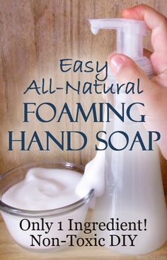 a hand soap dispenser with the words easy all natural foaming hand soap