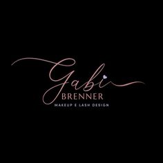 the logo for gabi brenner makeup and lashes design, which has been designed by