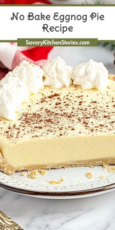 no bake eggnog pie recipe on a plate