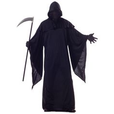 Frighten the trick or treaters with this dark and scary adult costume. The Grim Reaper is on the prowl and he's looking for your soul! Trick or traters will freeze in fear when they see your faceless figure coming after them in the night! Grim Reaper Halloween Costume, Grim Reaper Costume, Black Horror, Reaper Costume, Grim Reaper Halloween, Horror Costume, California Costumes, Black Halloween Dress, Easy Costumes