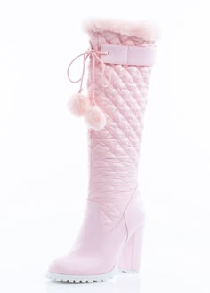 Dolly Outfits, Pink Winter Boots, Quinceanera Shoes, Abbey Bominable, Pink Hats, Snow Angel, Shoe Ideas, Girly Shoes, Pretty Shoes