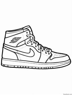 Jordans Coloring Pages Check more at https://doodlydo.com/jordans-coloring-pages/ Air Force 1 Coloring Page, Jordan 1 Coloring Page, Converse Coloring Page, Drawing Of Jordans, Sneaker Coloring Page, Nike Shoes Coloring Pages, Nike Coloring Pages, Jordan Outline, Air Jordan Drawing