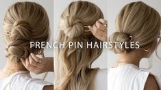 4 EASY Ways to use a French Pin 🌸 - YouTube French Pin Bun, French Twist Tutorial, Pin Hairstyles, Hair Jazz, French Pin, Easy Hairstyle Video, French Roll, Hairstyles Tutorial, Fancy Hair