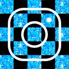 a blue and black checkered background with white circles