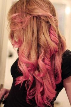 Pink Ombre Hair, Honey Hair Color, Ombre Hair Extensions, Hair Chalk, Pink Highlights, Hair Coloring, Grunge Hair, Remy Human Hair, Pink And Purple