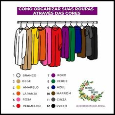 an image of clothes hanging on a rack with the words como organizar sias po