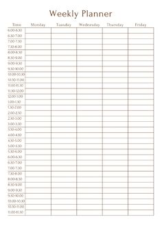 a printable weekly planner for the week and month, with numbers on each side