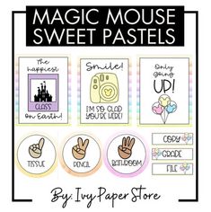 the magic mouse sweet pastels stickers are available for use with any other products