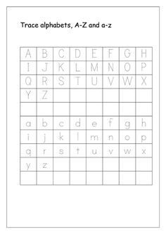 the worksheet for tracer alphabets and numbers with pictures on it, including letters