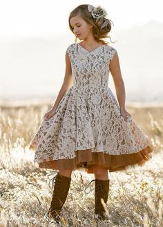 Joyfolie Dress, Flower Girl Dresses Country, Mia Dress, Dresses Western, Teen Style, Cowgirl Dresses, Girls Special Occasion Dresses, Girls Easter Dresses, Dress Asymmetrical