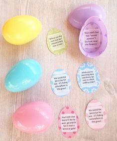 easter eggs with some sayings on them