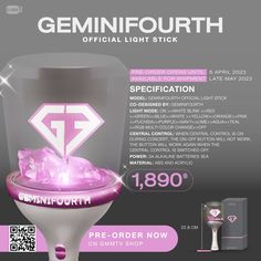 an advertisement for the new gennifourth light stick