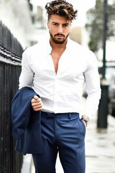 Navy & White Outfit Rowan Row, Mens Fashion Business Casual, Mens Fashion Casual Winter, Mens Fashion Business, Cool Hairstyles For Men, Mens Attire